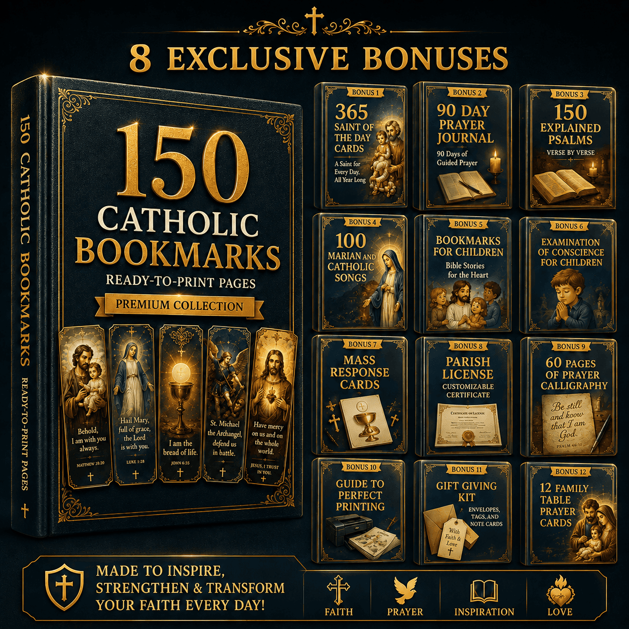 SUPER OFFER: 150 Catholic Bookmarks + 8 Exclusive Bonuses